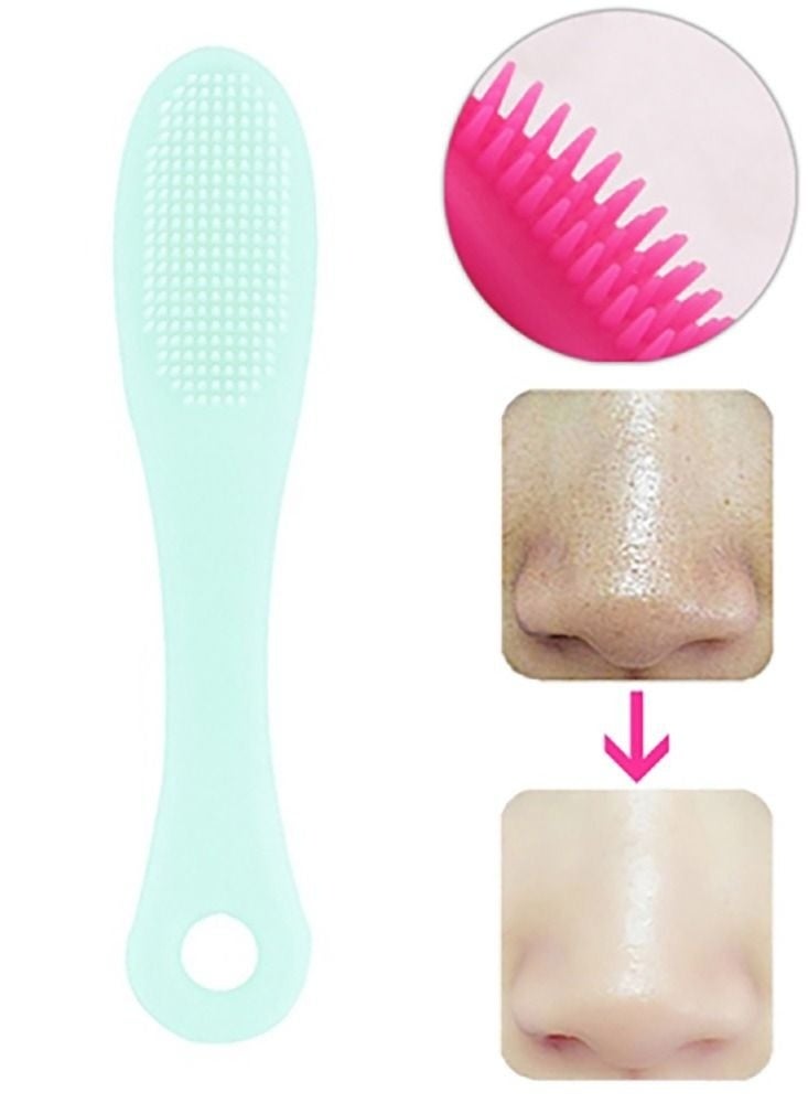 Soft Silicone Face Scrubber Finger Brush - Light Blue - Image 1
