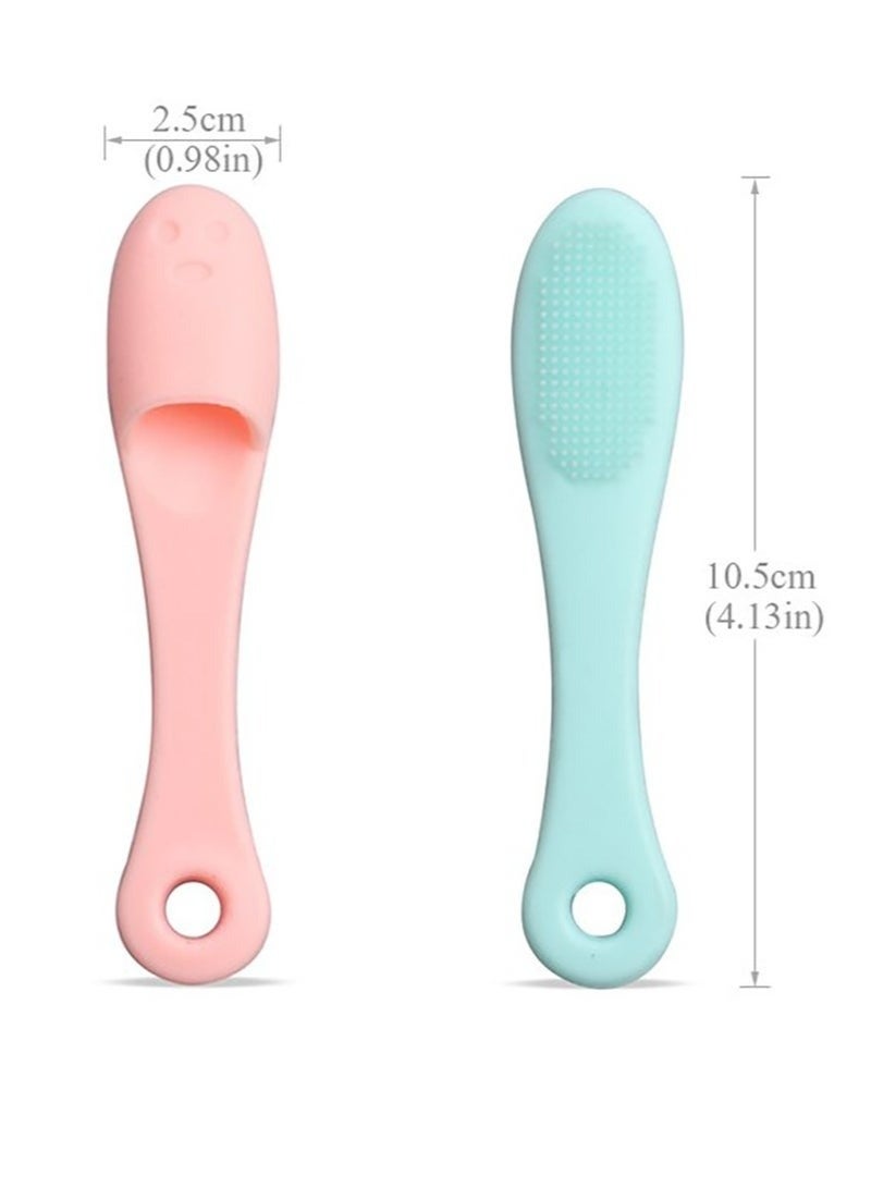 Soft Silicone Face Scrubber Finger Brush - Light Blue - Image 3
