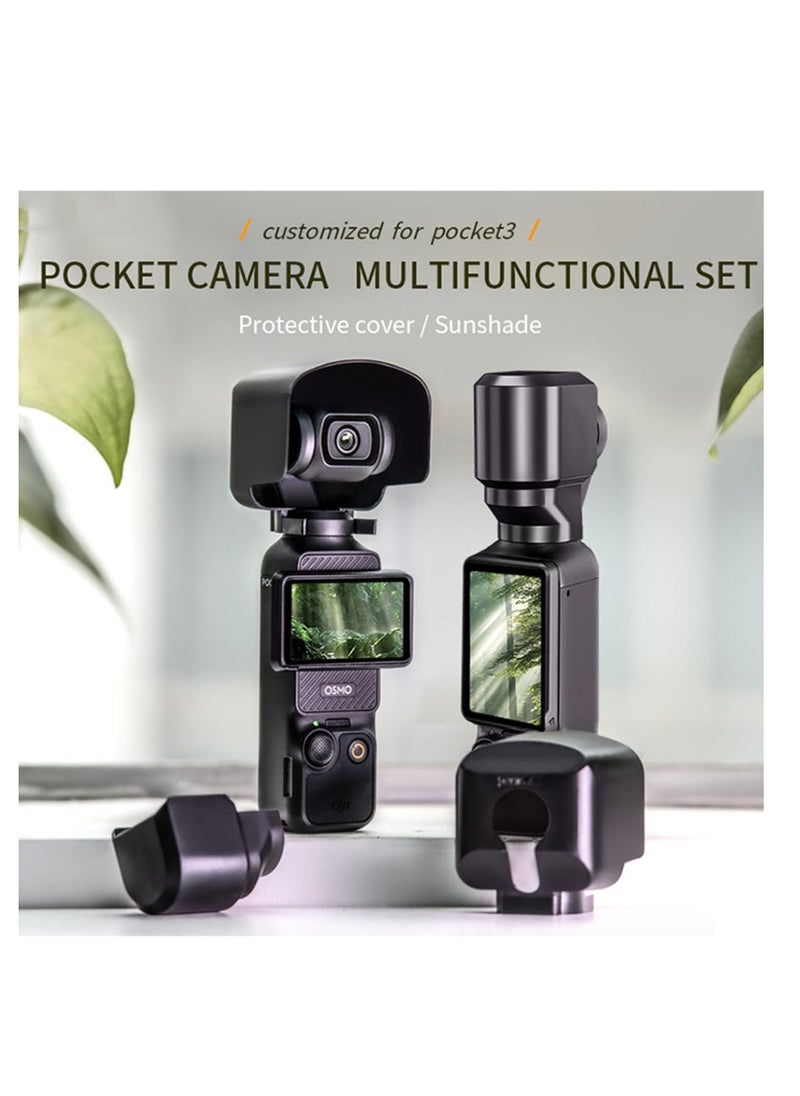 Excefore Camera Sunshade for DJI Osmo Pocket 3, Gimbal Lens Hood with Protective Cover Set for DJI Osmo Pocket 3, Gimbal Camera Accessories for DJI Osmo Pocket 3, Black  - Image 2