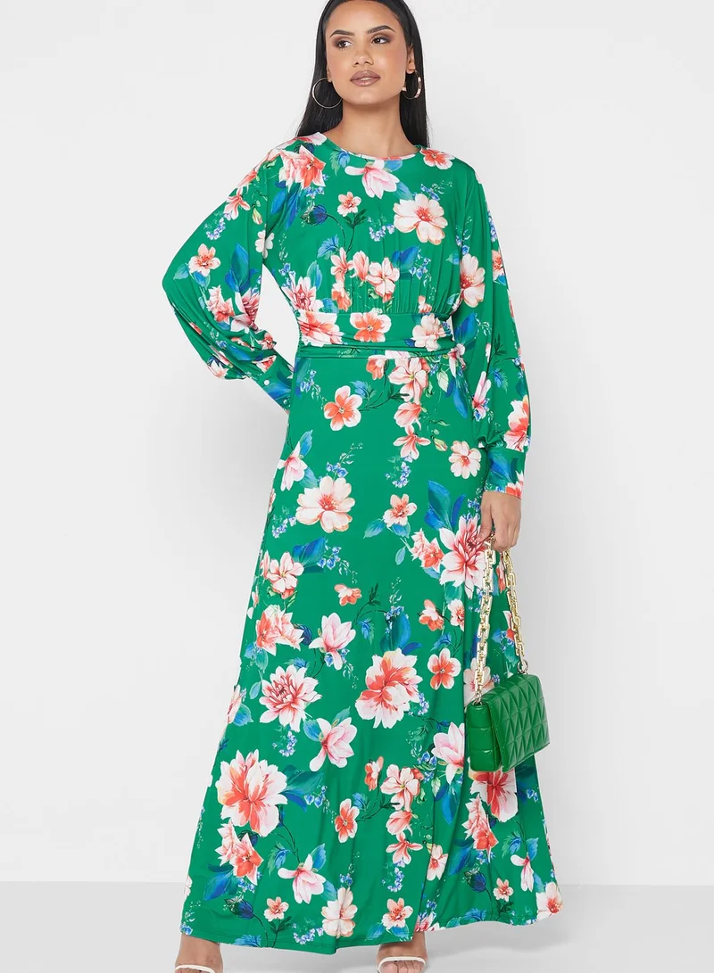 SIVVI for HANIYA Floral Print Maxi Dress