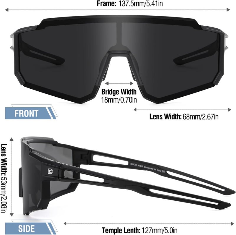 Duco Polarized Kids Sunglasses Youth Sports Cycling Shades Lightweight Frame UV400 Child Boys Girls Baseball SunGlasses DK310 - Image 2