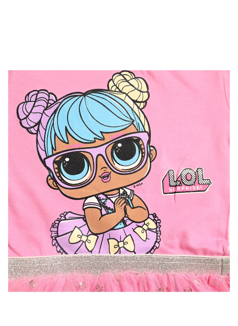 LoL L.O.L. Surprise! Girls' Tutu Dress with Printed Design, Pink,