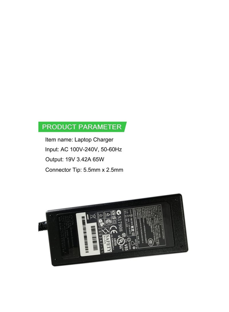 Terabyte 19V 3.42A Ac Adapter for Asus X401 X501 X550 X551 X552 X555 X751 K50 K52 K53 K55 Notebook Power Supply Cord, Laptop Charger for ASUS VS247HR V249Q VG278Q [5.5 x 2.5mm] - Image 2