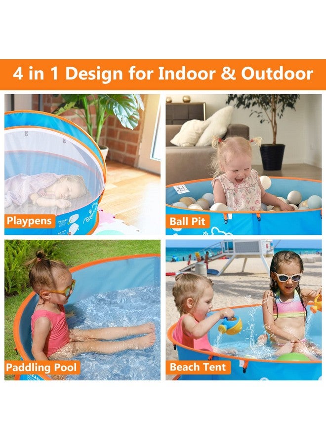 Peradix Baby Beach Tent Paddling Pool For Kids & Pets Infant Ball Pit Tent Toddler Wading Pool Uv Sun Shelter Canopy With Mosquito Net Portable Pop Up Tent Summer Beach Toys For Child - Image 2