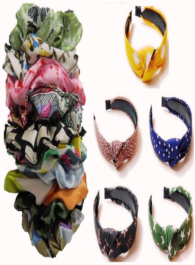DIAN Multicolor Pack of 15 Hair Accessories, Hair Scrunchies & Hair bands, Ponytail Holder, Hair Tie, Hair Bow, Rubber Band Printed for Women, Teens and Girls - Image 1