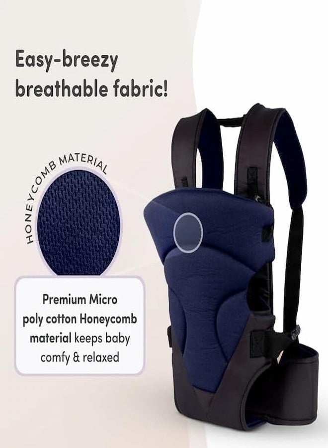 Laee cute ComfortFit Baby Carrier Bag for Babies 4 to 24 Months | Supports Up to 15kg | 4 Comfortable Carrying Positions | Lightweight, Adjustable, and Perfect for Travel (Blue & Black) (Large) - Image 3