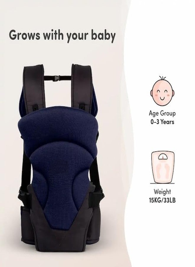 Laee cute ComfortFit Baby Carrier Bag for Babies 4 to 24 Months | Supports Up to 15kg | 4 Comfortable Carrying Positions | Lightweight, Adjustable, and Perfect for Travel (Blue & Black) (Large) - Image 2
