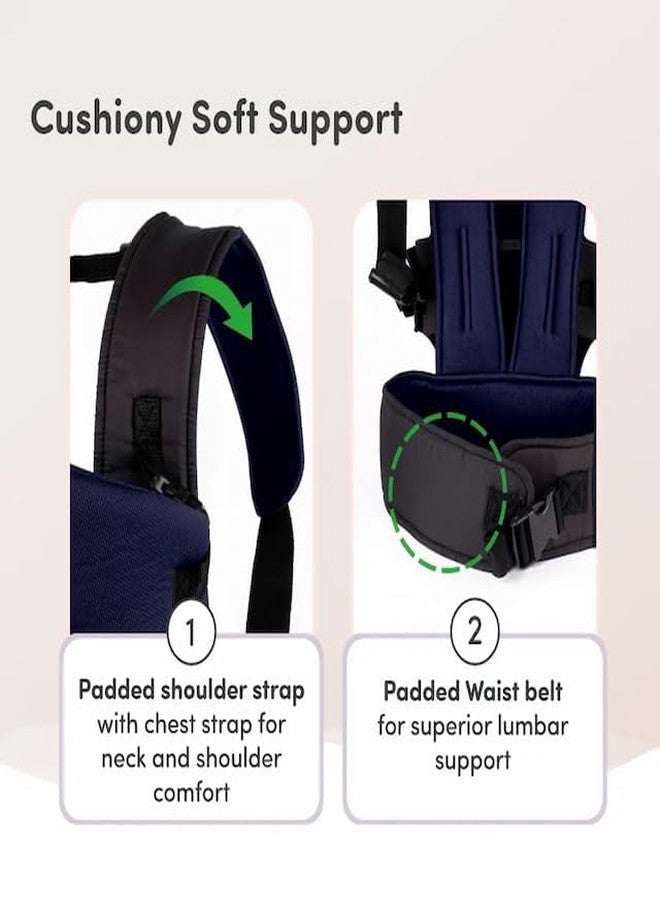 Laee cute ComfortFit Baby Carrier Bag for Babies 4 to 24 Months | Supports Up to 15kg | 4 Comfortable Carrying Positions | Lightweight, Adjustable, and Perfect for Travel (Blue & Black) (Large) - Image 4