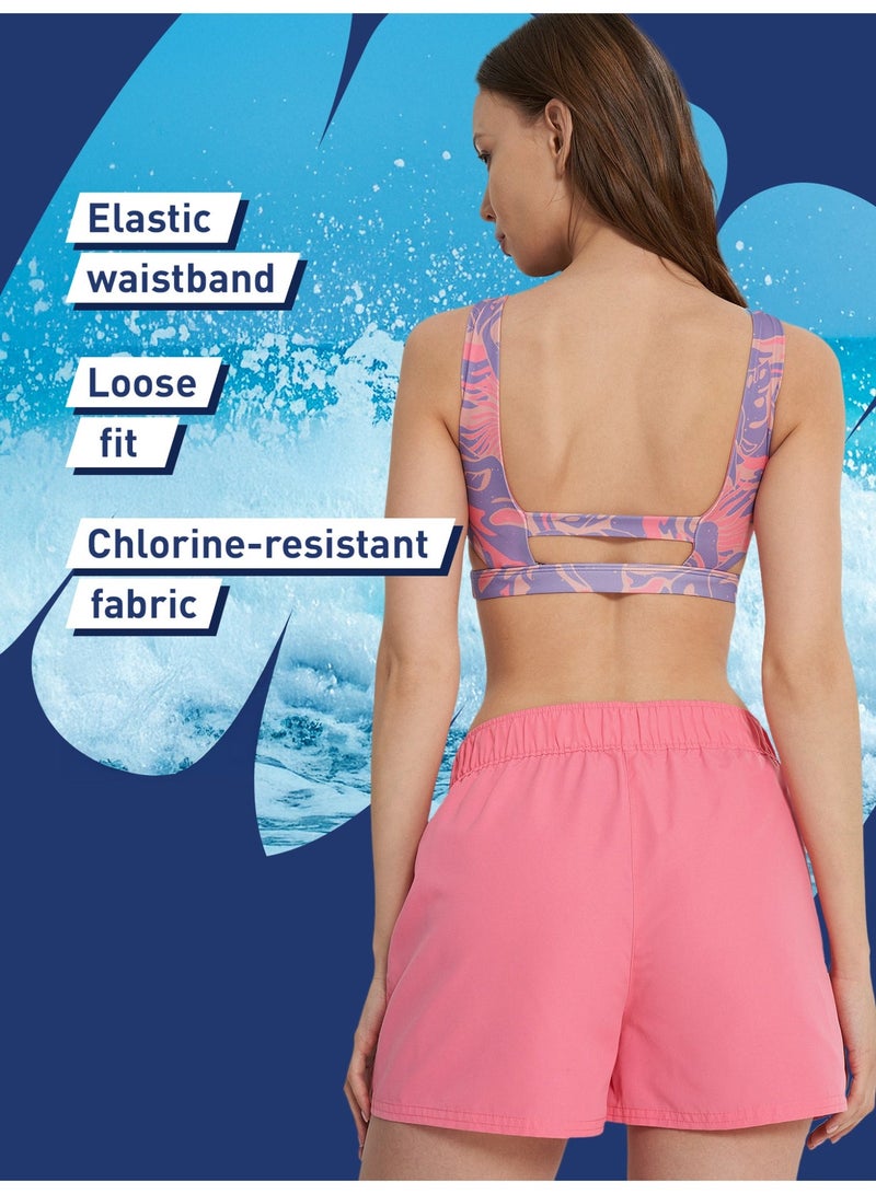 Termit Women's Swimming Shorts Pink – Quick-Drying Fabric, Chlorine & Sea Water Resistant, Elastic Waistband, Perfect for Beach & Pool Activities - Image 3