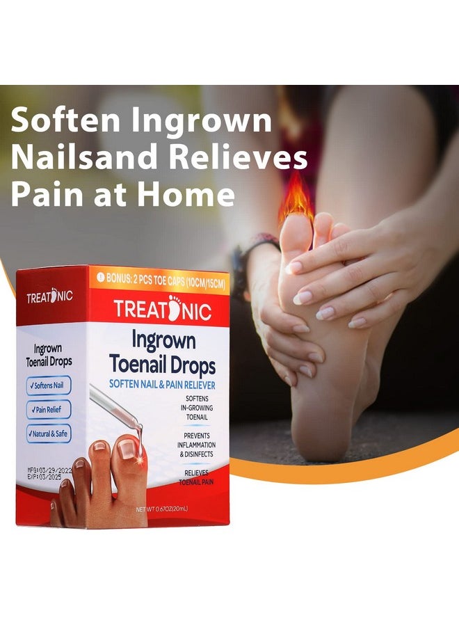 TREATONIC Ingrown Toenail Treatment Ingrown Toenail Pain Reliever And Softener Kit For Easy Trimming With Silicone Gel Toe Caps  - Image 2