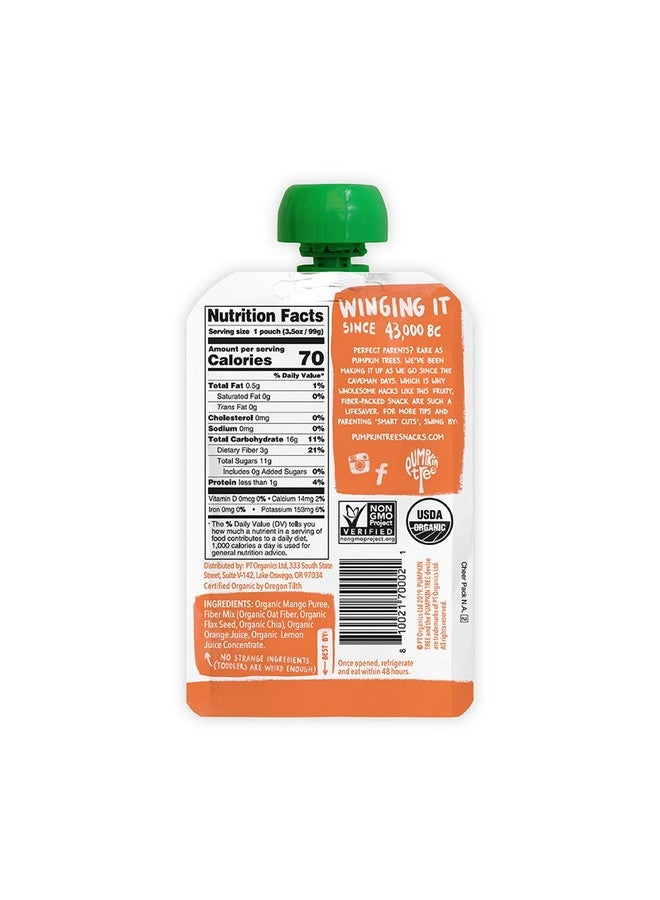 Pumpkin Tree Organics Fruit Snack Packet + Fiber + a Squeeze of Orange, 3.5 Ounce (Pack of 10) - Image 1