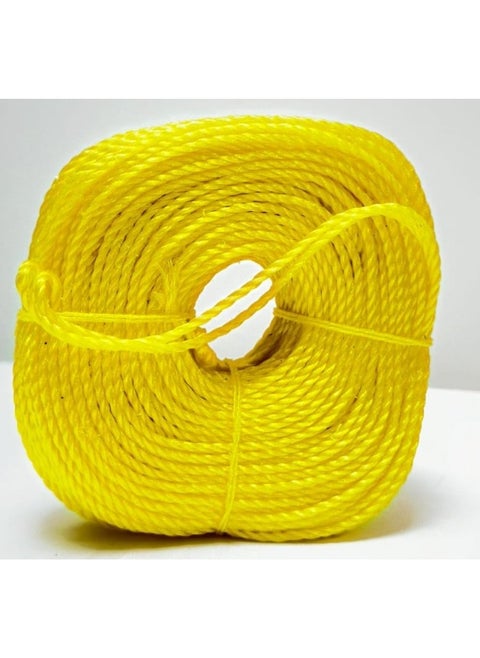 3mm Polyester Nylon Rope Solid Braided Twisted Ropes, 55mtr Durable And Strong All Purpose Twine Cord Rope String Thread Cord. (YELLOW)