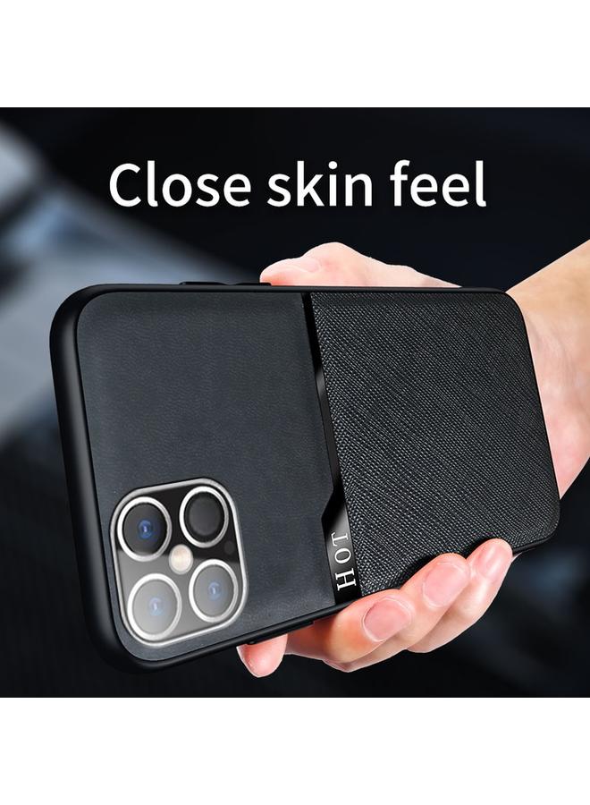 Zaboon Case For iPhone 12 mini Skin-Friendly Frosted Leather + TPU All-Inclusive Phone Case with Metal Iron Sheet - Image 3