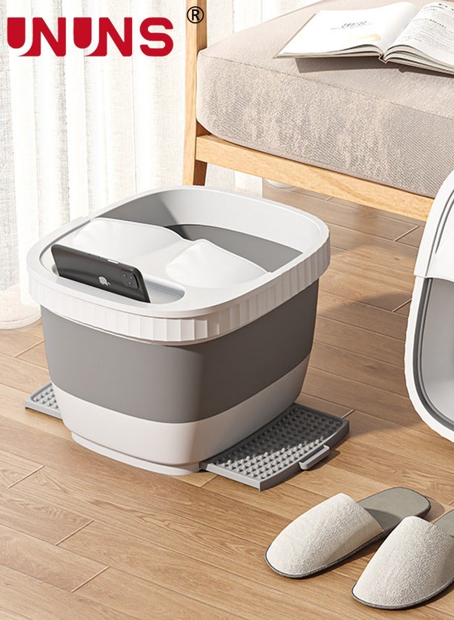 UNUNS Foldable Footbath Basin,Portable Foot Soaking Tub SPA Massage Basin With Footstool And Cover,For Pedicure Massage - Image 1