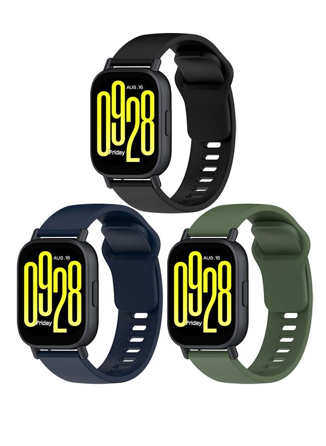 Redmi Watch 5 Active/Redmi Watch 5 Lite Sport Silicone Strap for Women Men, 3 Pack Soft Silicone Strap Replacement Wristbands Compatible with Xiaomi Redmi Watch 5 Active/Redmi Watch 5 Lite - Image 1