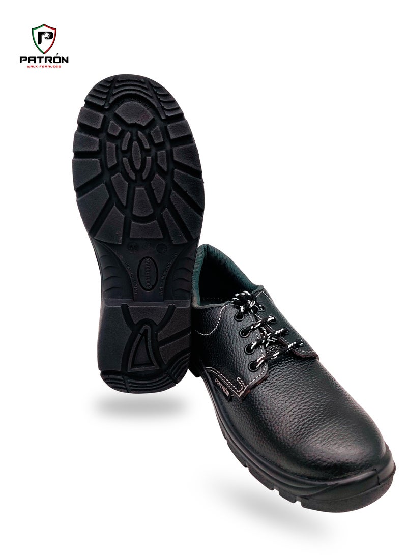 Patron SPARTON | S0369 PATRON Men Women Leather Safety Shoe With Steel Toe Cap & Steel Cap Breathable Leather Lightweight Comfortable Puncture Proof Industrial Factory work Protective  - Image 2