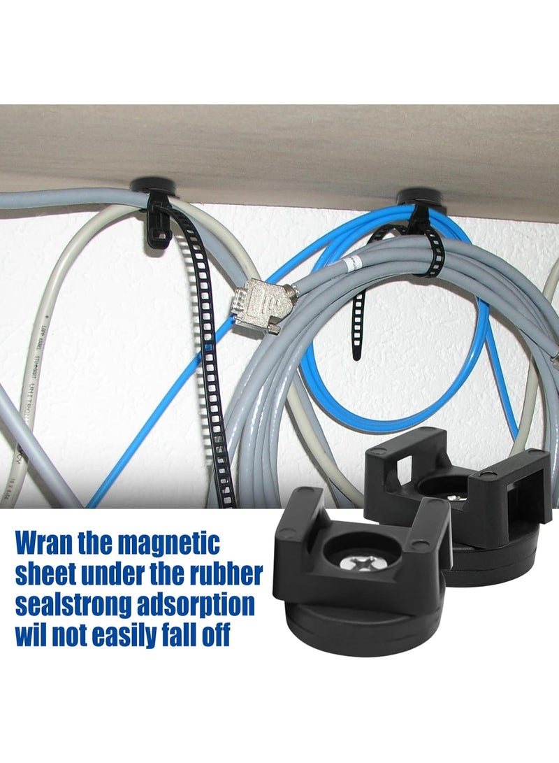 Kiboule 20Pcs Magnetic Cable Zip Tie Base, Multipurpose Cable Ties Mount Wire Clips Management Base,Heavy Duty Wire Cable Holder Supplies for Electrical Cable Wire Organization(Vertical Tension 3.5kg) - Image 4