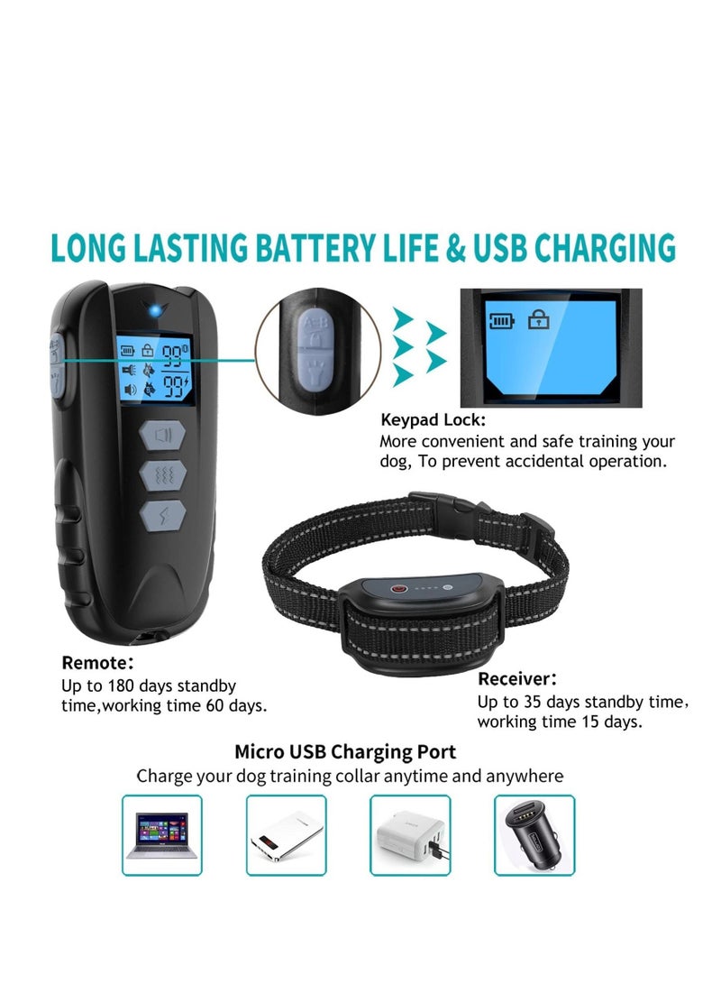 Excefore Dog Training Collar, Dog Shock Collar with 1650Ft Remote, IPX7 Waterproof Dog Collar with Beep - Image 5
