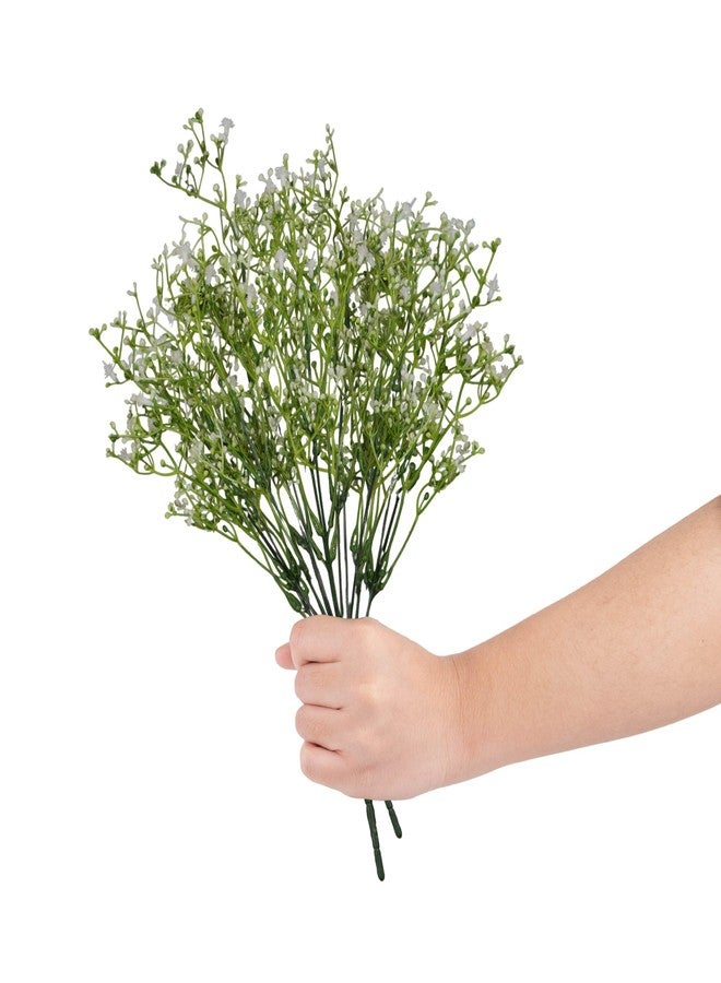 HOUSHIP Plastic Artificial Baby Breath Flowers - Gypsophila Flowers for Wedding Decoration Home Décor and Bouquets Gifting (Pack of 2, Each Pack Have 7 Branches, Off White)(Without Vase) - Image 1