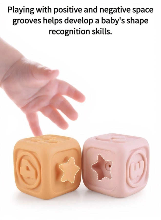 جني ثروة مكعبات بناء للأطفال، مكعبات بناء ناعمة من السيليكون، ألعاب تعليمية لتكديس الحيوانات والأرقام مناسبة للأطفال الرضع، مكعبات ألغاز منقوشة برسوم كرتونية، ألعاب حسية للأطفال، مكعبات تكديس ثلاثية الأبعاد، مكعبات، مكعبات تكديس تعليمية للأطفال. - Image 5