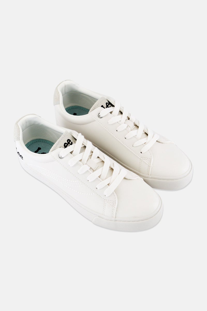 LEE Women Maddy Lace Up Casual Shoes, Off White - Image 2