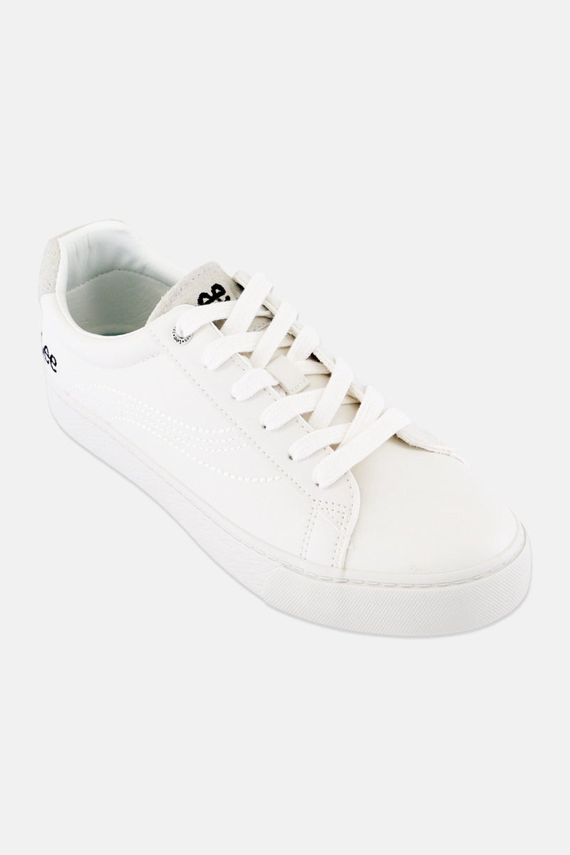 LEE Women Maddy Lace Up Casual Shoes, Off White - Image 1