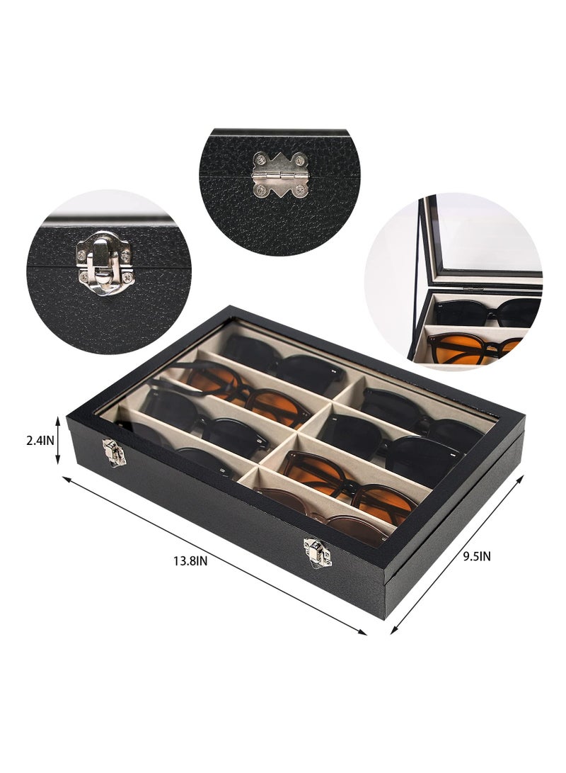 SOLARAE 8 Slot Sunglasses Organizer, Sunglasses Storage Case and 5 Tier Sunglasses Holder, Sunglasses Display Case and Sunglasses Display Stand for Display and Storage Sunglasses/Jewellery/Watches - Image 4
