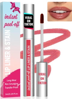 iMethod iMethod Lip Stain - Lip Liner Stain, Natural Long Lasting Lip Stain Peel Off, Waterproof Stay On All Day, Transfer-Proof, Highly Pigmented, Instant Peel Off Lip Stain Color, Nude Pink  - Image 1