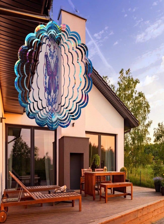 Cawalap Wind Spinners Outdoor Butterfly -Birthday Gifts for Women Mom, Hanging Wind Sculptures Wind Spinners, 12 inch 3D Wind Spinner for Garden Decor for Outside, Garden, Patio, Yard - Image 5
