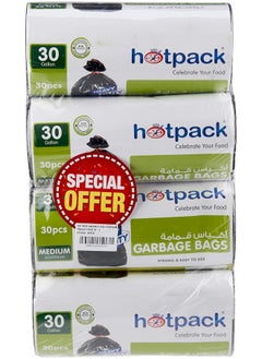 Hotpack Hotpack Garbage Roll, 30 Gallon 65x95cm, 30 Bags Pack of 4  - Image 1