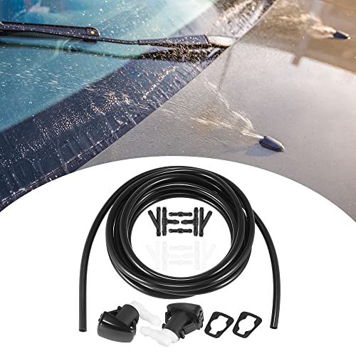 ACROPIX Front Windshield Washer Hose Kit Fit for Dodge Durango with 3 Meter Washer Fluid Hose 12 Pcs Hose Connectors - Pack of 15 Black - Image 3