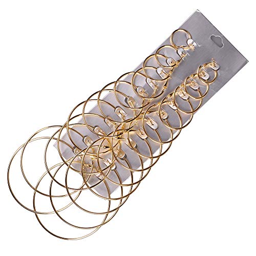 Newless 12 Pairs Hoop Earrings Set Big Circle Earring Fashion Jewelry for Women Girls,Dia 2-7.5cm (Gold) - Image 1
