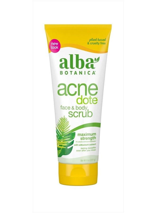 Alba Botanica Acnedote Maximum Strength Face & Body Scrub, 8 Oz  - Image 1
