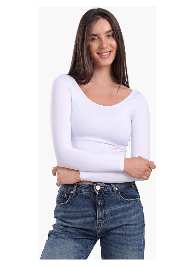 Clue Scoop Neck Long Sleeve Top  - Image 1