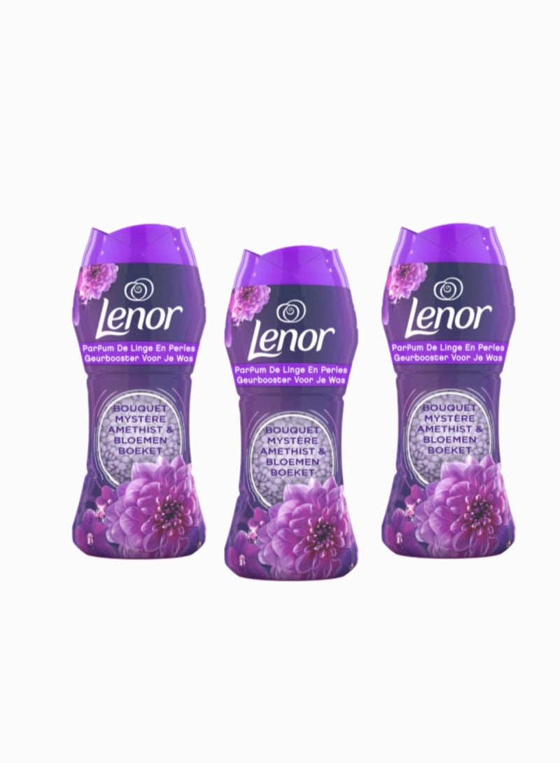 لينور ٣ علب من حبيبات معطرة للملابس برائحة بوكيه الزهور البنفسجية