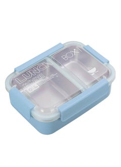 Brain Giggles Brain Giggles Stainless Steel 2 Compartments Lunch Box with Removable Inner Tray Insulated Leak Proof Lunch Box for Kids Adults - Multifunctional Air Tight Food Container - Blue  - Image 1