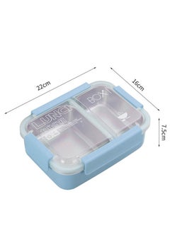 Brain Giggles Brain Giggles Stainless Steel 2 Compartments Lunch Box with Removable Inner Tray Insulated Leak Proof Lunch Box for Kids Adults - Multifunctional Air Tight Food Container - Blue  - Image 2