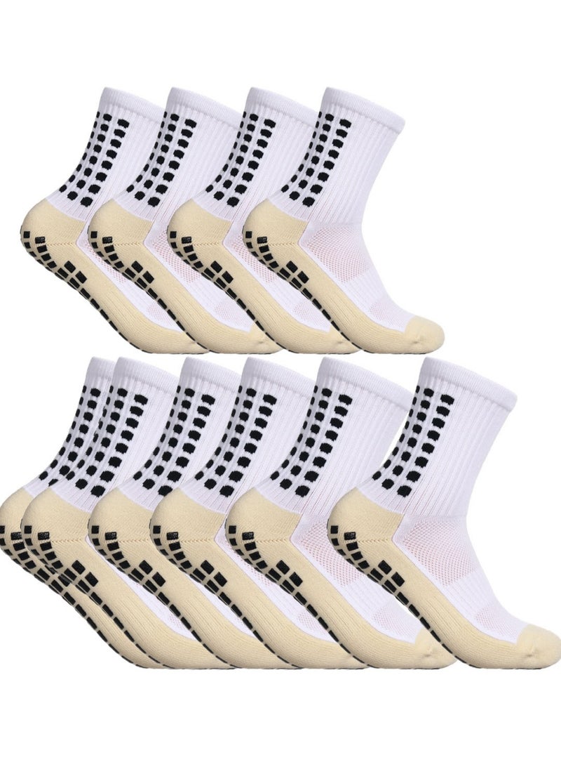 5 Pairs of Grip Socks, Tight Fitting Grip Socks Football Socks Wear-Resistant Football Non-Slip Football Men for Training - Image 1