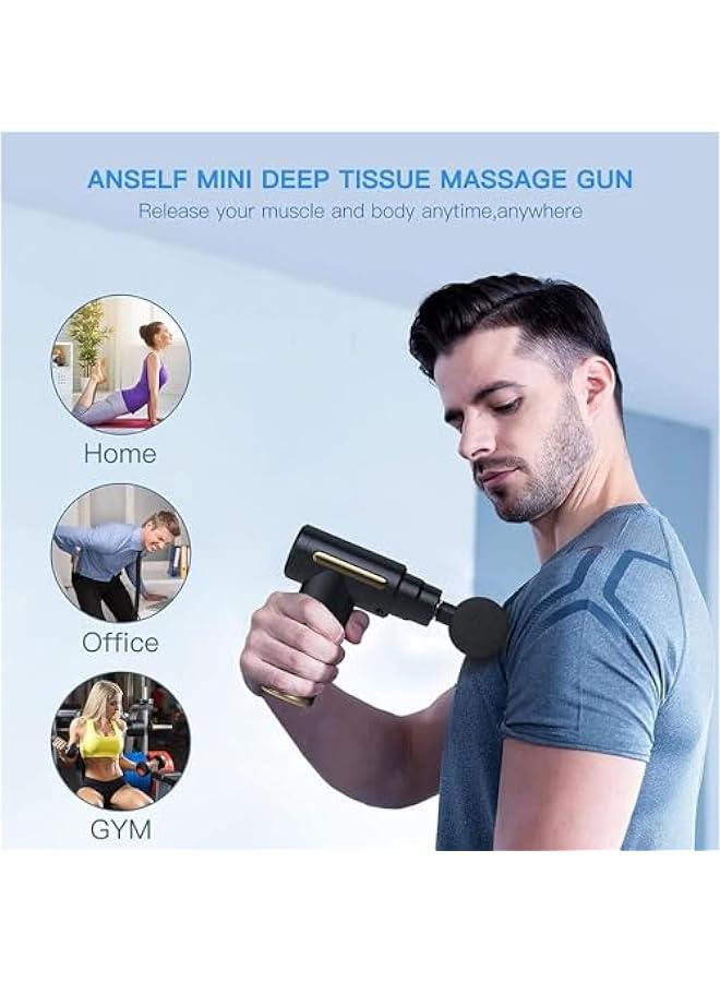 HOOKOR Mini Massage Gun, Percussion Deep Tissues Muscle Massager Gun with 6 Speeds, Type-C Charging, 35DB Ultra Quiet, Portable Electric Handheld Body Massager for Back Neck Pain Relief (Grey)  - Image 2