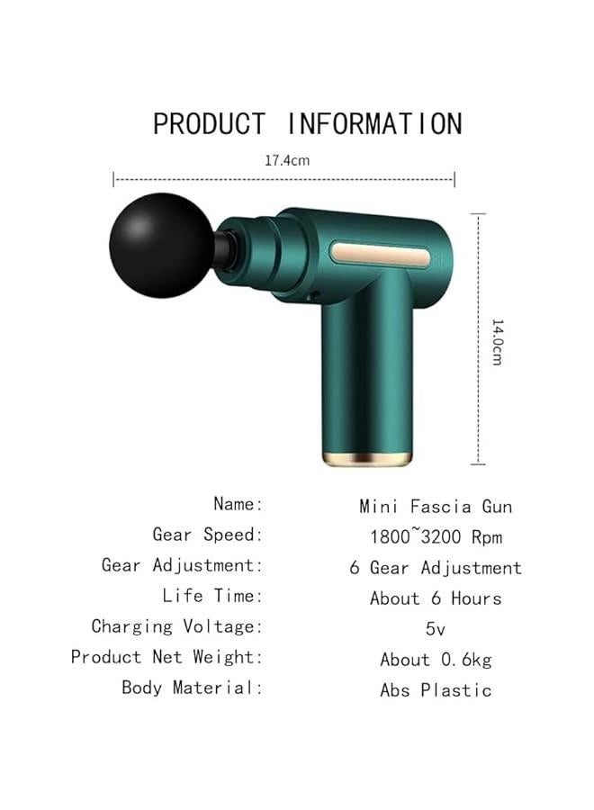HOOKOR Mini Massage Gun, Percussion Deep Tissues Muscle Massager Gun with 6 Speeds, Type-C Charging, 35DB Ultra Quiet, Portable Electric Handheld Body Massager for Back Neck Pain Relief (Grey)  - Image 4
