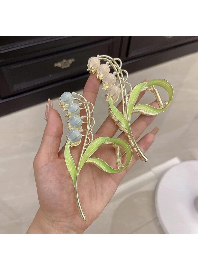 STAR WORK STAR WORK Hair Claw Clips Thick Long Jaw Clips Barrettes Hair Accessories Perfect Fashion Jaw Claw Hair Styling for Women and Girls (LOTUS BLUE) - Image 3