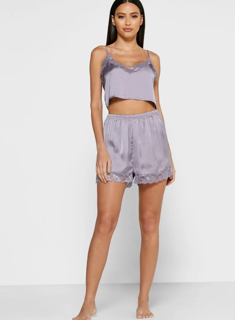 NA-KD Lace Trim Shorts