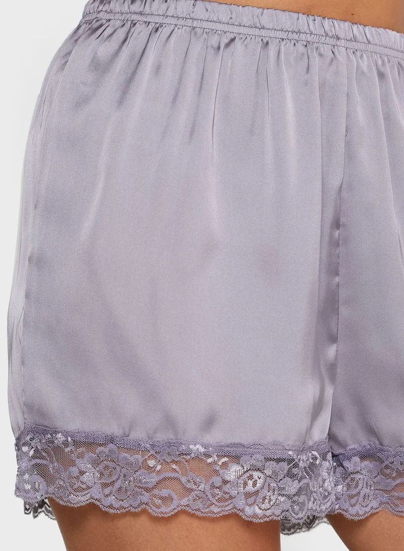 NA-KD Lace Trim Shorts