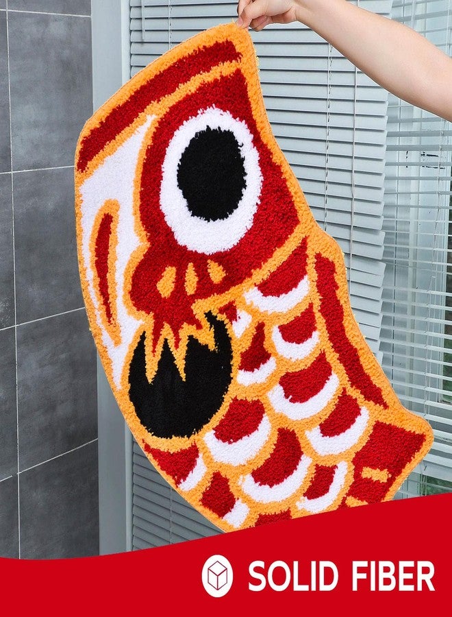 Feblilac Cute Bath Rugs Mats, Kids Bathroom Rug in Japanese Koi Shape, Non-Slip Bath Mat for Bathroom, Shower, Room, 17.7"x33.5" - Image 4