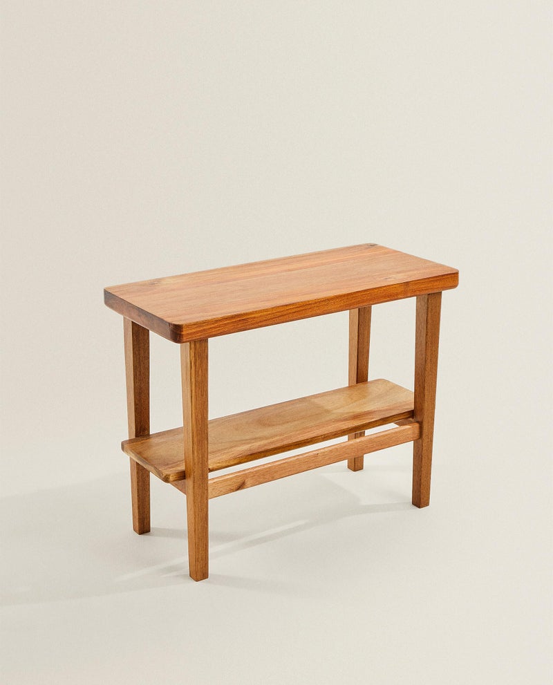 Md Decor Solid Sheesham Wood SideTable for Living Room | Wooden EndTable with Shelf for Bedroom & Balcony | Natural Honey Finish Bedside Table (16.9" H x 21.7" L x 9.8" W) - Image 3