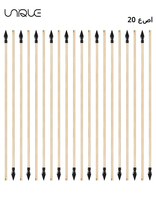 Unique 20 Pieces Wooden Arrows with Soft Rubber for Archery, Outdoor Play Arrows Bows Rubber, Toy Arrows for Cosplay Costume Decoration  - Image 1