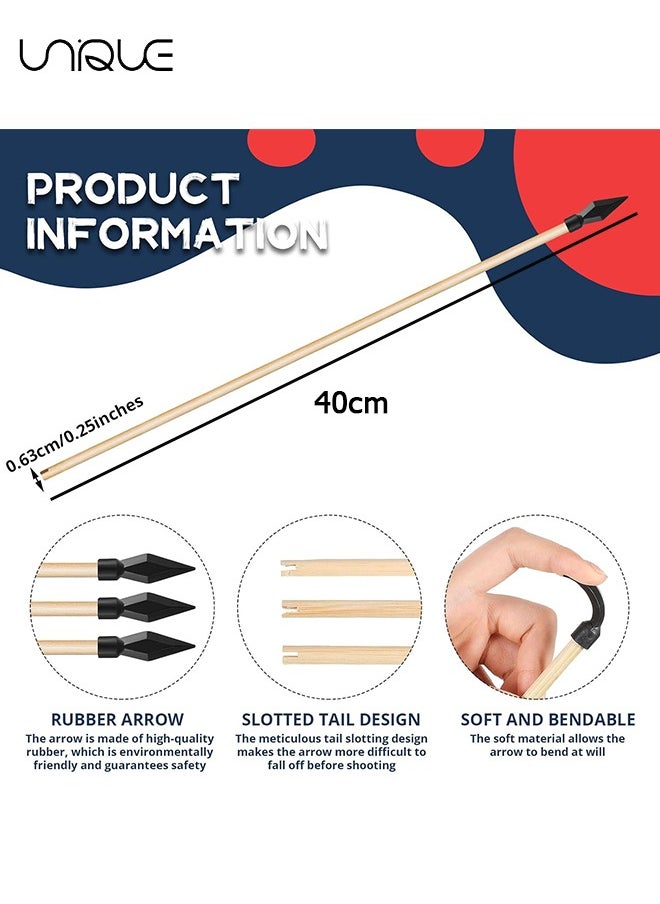 Unique 20 Pieces Wooden Arrows with Soft Rubber for Archery, Outdoor Play Arrows Bows Rubber, Toy Arrows for Cosplay Costume Decoration  - Image 2