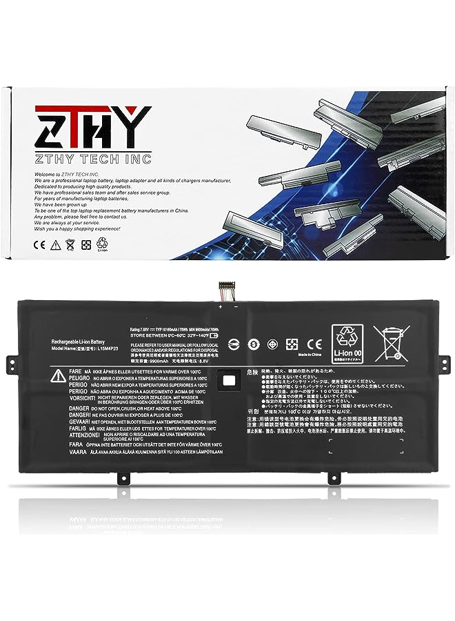 ZTHY 78Wh L15M4P23 L15C4P21 Laptop Battery Replacement For Lenovo Yoga 910 Glass 910-131Kb 910-13Ikb-80Vf00Bvhh 80Vf004Cge 80Vf00Kxmh 80Vf00Fqus Yoga 5 Pro(512G) 5B10L46105 L15C4P22 L15M4P21 - Image 1