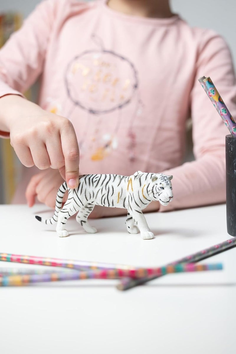 Papo  White Tiger  Realistic Figurine  for Ages 3  Wild Animal Kingdom Collection  Hand Painted  Highly Detailed  Durable and Educational  Gift Idea  Collectable  White Tiger Toy - Image 2