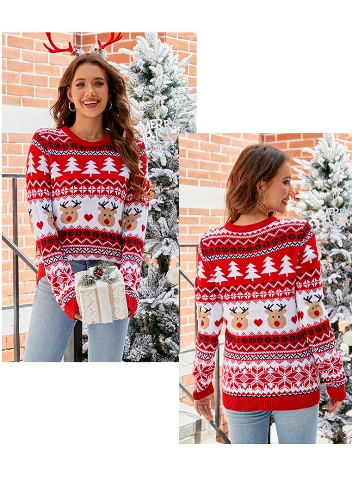 NIBEMINENT Jacquard Casual Pullover Christmas Sweater for Women – Cozy Lazy Style Autumn/Winter European-American Knit Top - Image 2